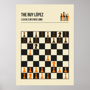 Poster Ruy Lopez Chess Opening Illustration
