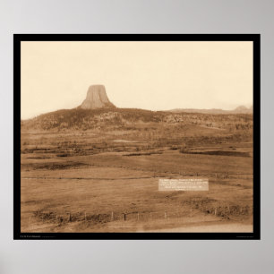 Poster Ryan's Ranch & Distant View Devil's Tower WY 1890