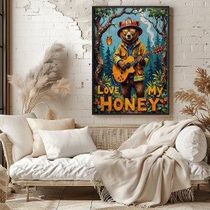 Poster Rythmes de branche : Ballade de forêt d'ours