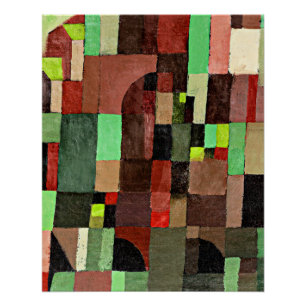 Poster Rythmes rouges, verts et violet-jaune,
