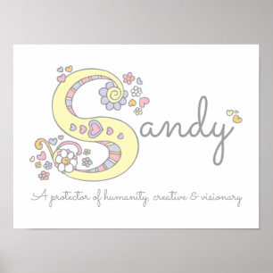 Poster S pour Sandy monogram lettre nom d'art signifiant