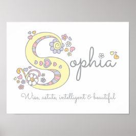 Poster S pour Sophia monogramme lettre nom d'art signifia