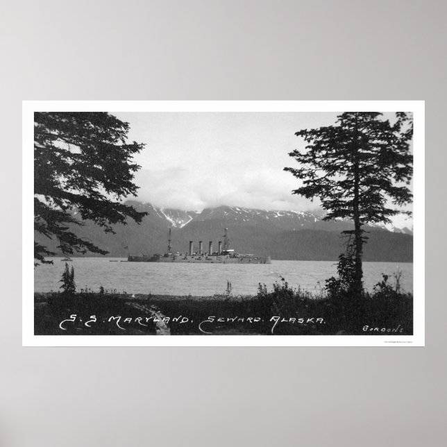 Poster S.S. Maryland près de Seward, Alaska 1920 (Devant)