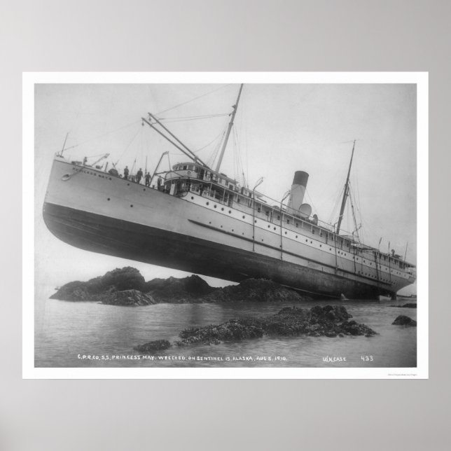 Poster S.S. Princess May Expédié 1910 (Devant)