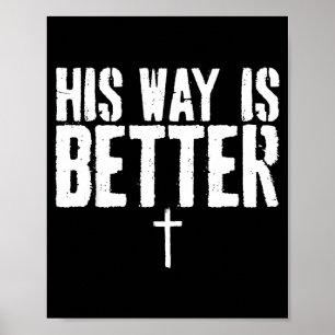 Poster Sa façon grunge est meilleure Croix chrétienne min