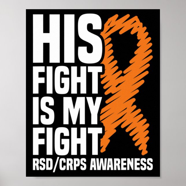 Poster Sa Lutte Ma Lutte Orange Ribbon Rsdcrps Sensibilis (Devant)