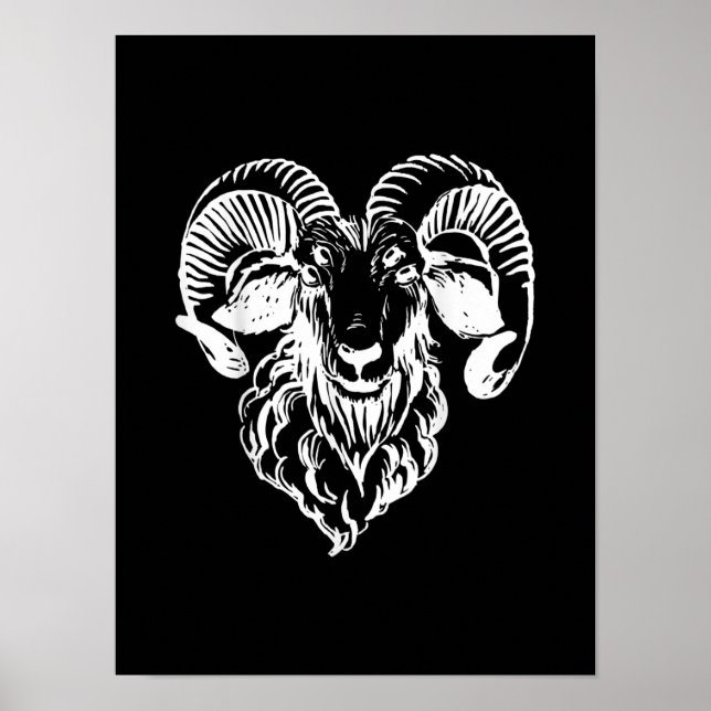 Poster Sabbatique Baphomet Chèvre mal Satané (Devant)
