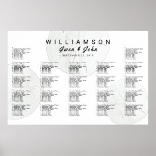 Poster Sable Dollar Réception de mariage Seating Chart Po