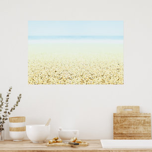 Poster Sable et mer Calme Côté