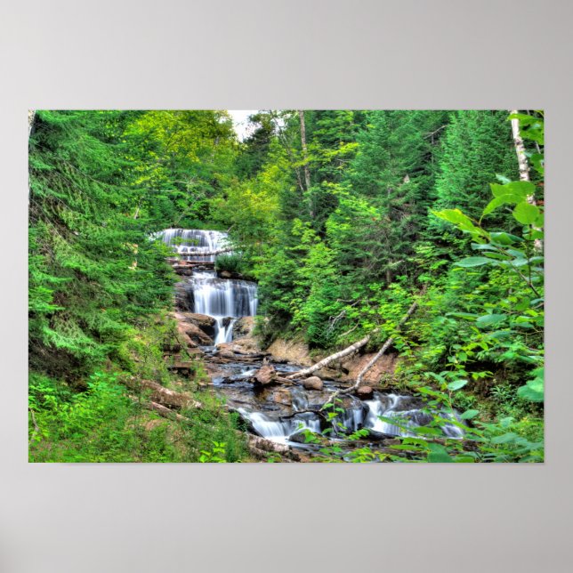 Poster Sable Falls, Rocks Pictures Nat'l Lakeshore, MI (Devant)