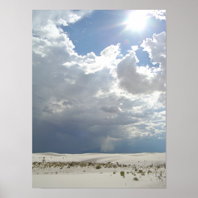 Poster Sables blancs Nuages blancs Soleil blanc (Devant)