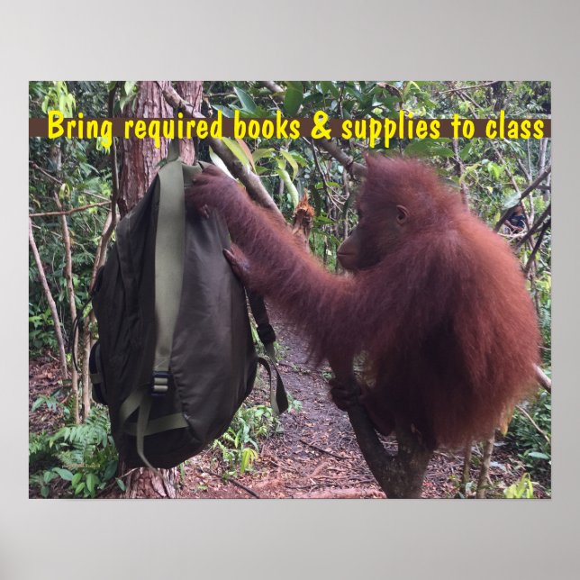 Poster Sac à dos de l'élève enseignant en salle de classe (Devant)