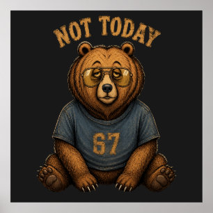 Poster Sac à main graphique rétro 67 Funny 'Not Today' La