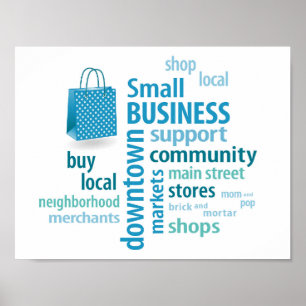 Poster Sac d'achat pour petites entreprises
