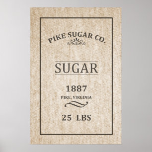 Poster Sac vintage à sucre