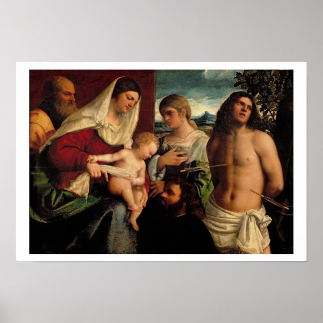 Poster Sacra Conversation avec SS. Catherine, Sebastian (Devant)