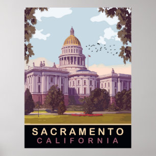 Poster Sacramento, Capitale de l'État, Californie, Voyage