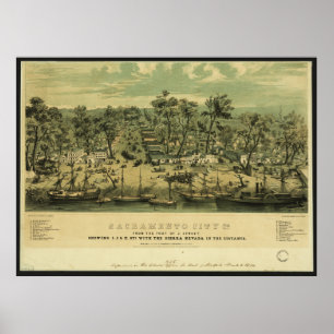 Poster Sacramento City California en 1849 par C Parsons
