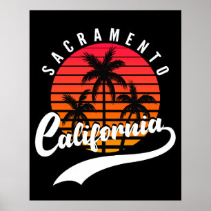 Poster Sacramento Retro Sonnenuntergang