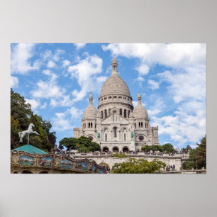 Poster Sacre Coeur on Montmartre hill - Paris, France