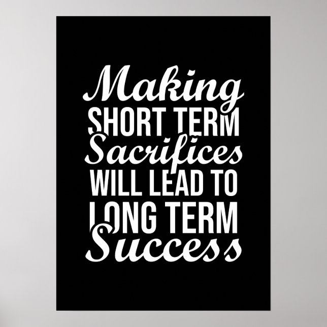 Poster Sacrifice Pour Le Succès - Gym, Hustle, Succès (Devant)