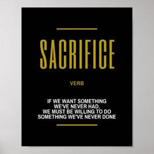 Poster Sacrifiez Une Citation Inspirationnelle Sur Le Suc