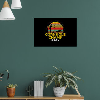 Poster Sacs de champion de Cornhole vainqueur du tournoi