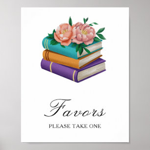 Poster sacs de livres Faveurs de douche de mariage