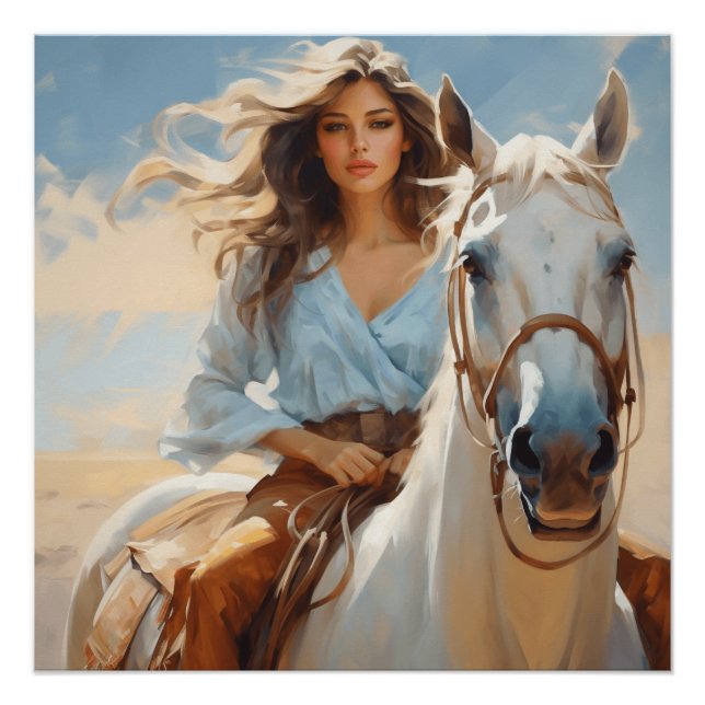 Poster Saddle Serendipity : Cowgirl Wall Art (Devant)