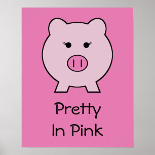 Poster Sadie le cochon rose ~ mignonne fille Kawaii