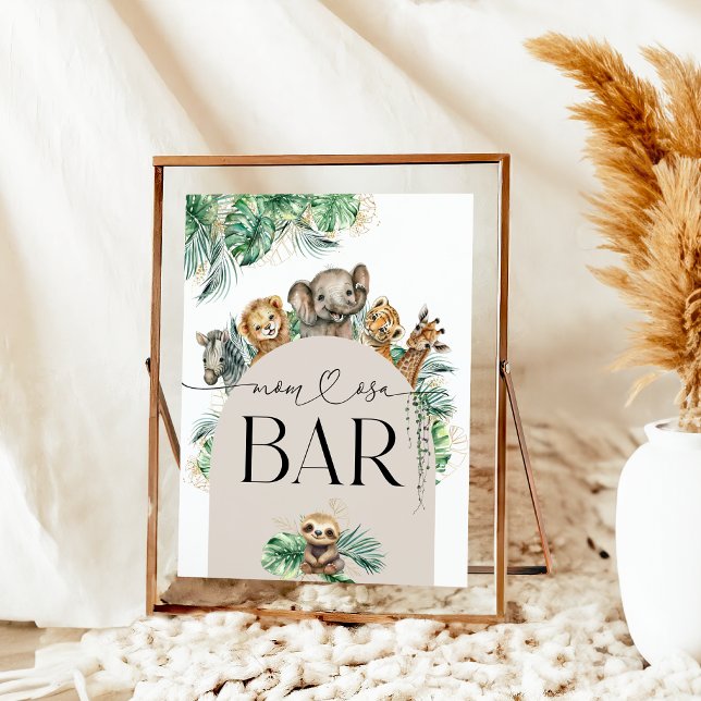 Poster Safari Animal Jungle Baby shower moderne Momosa ba (Créateur téléchargé)
