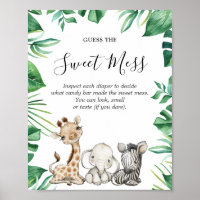 Safari Animaux Baby showers Devinez Le Mess Sweet