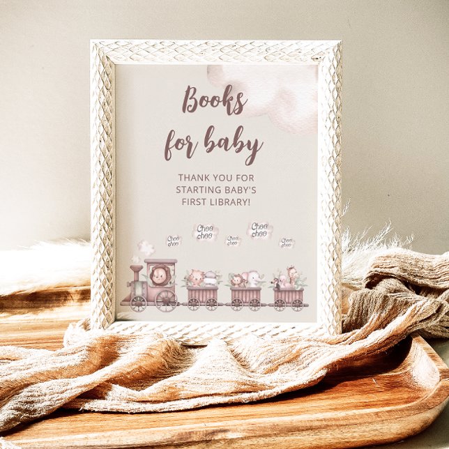 Poster Safari Animaux Baby showers Livres pour bébé (Créateur téléchargé)