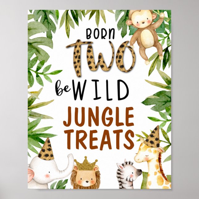 Poster Safari Animaux nés être un signe d'anniversaire sa (Devant)
