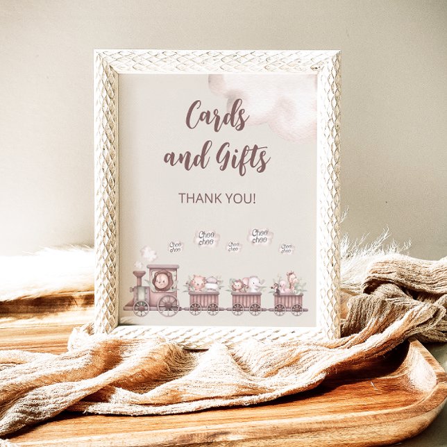 Poster Safari Bébé Animaux Cartes de train et cadeaux (Créateur téléchargé)