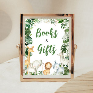 Poster Safari Bébé Sauvage Panneau de Livres et Cadeaux p
