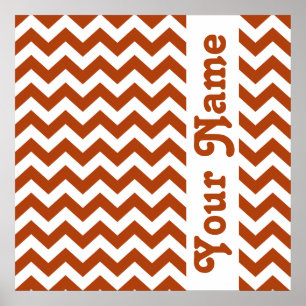 Poster Safari de rouille Red Poppy Chevron avec texte per