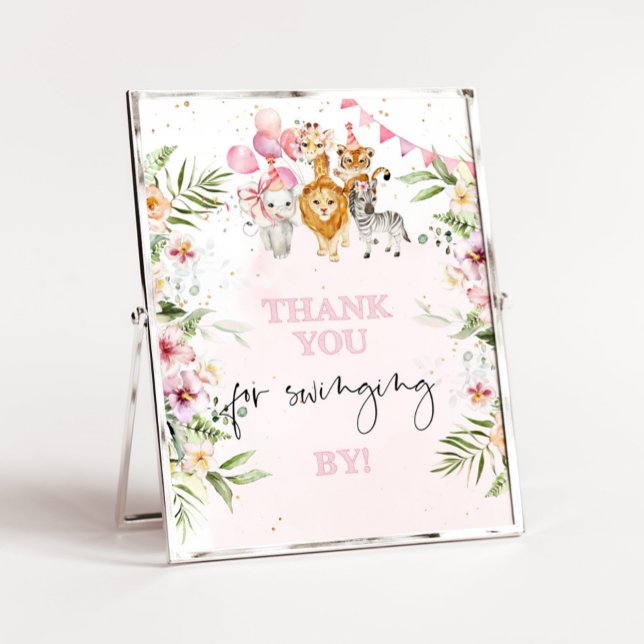 Poster Safari merci pour votre balançoire d'anniversaire (Créateur téléchargé)