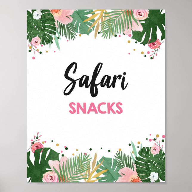 Poster Safari Snacks Tropical Safari Girl Signal d'annive (Devant)