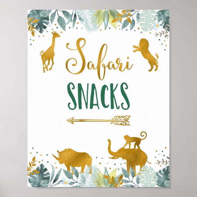 Poster Safari Snacks Verdure or Signal d'anniversaire (Devant)
