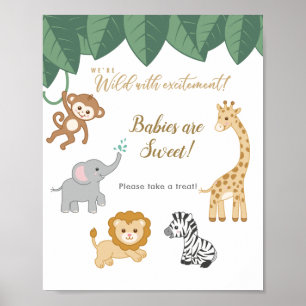 Poster Safari Thème Baby shower Prenez une retraite