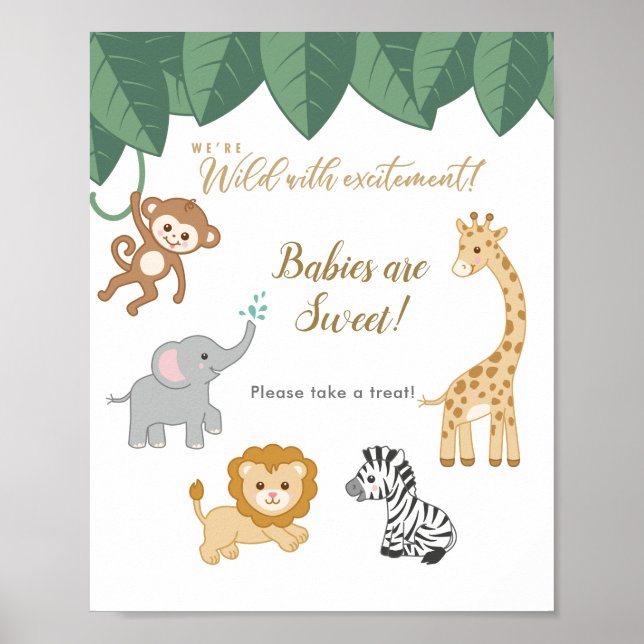 Poster Safari Thème Baby shower Prenez une retraite (Devant)