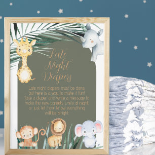 Poster Safari Thème Late Night Diaper Dit