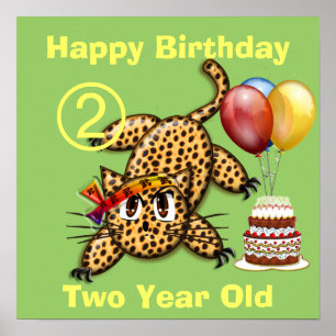Poster Safari ultra mignon Leopard Invitations d'annivers