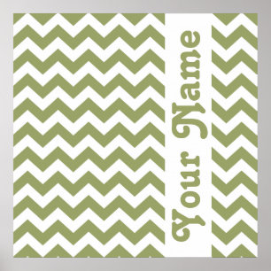 Poster Safari vert Chevron avec texte personnalisé