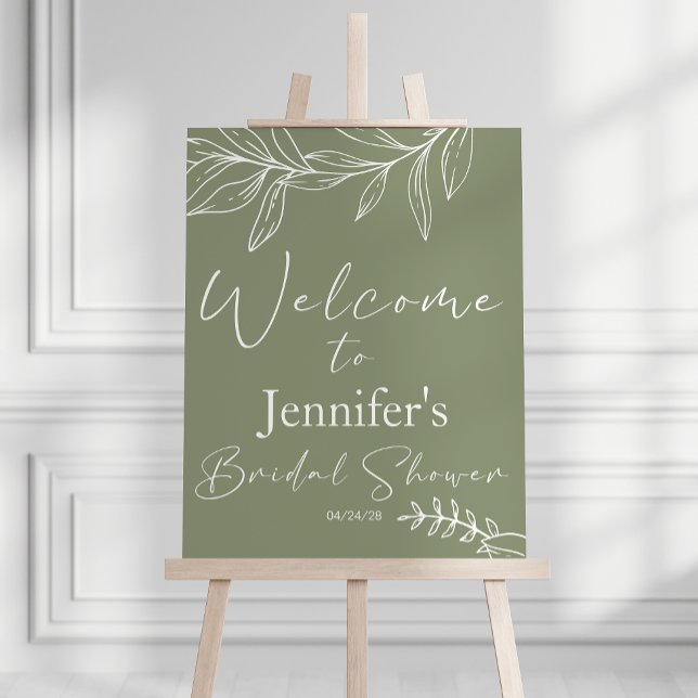 Poster Sage BohoFlowers Élégante Fête des mariées Poste (Créateur téléchargé)