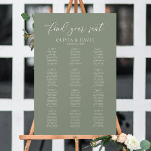 Poster Sage Green 12 Tables Trouvez Votre Siège Graphique