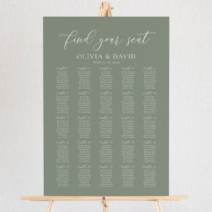 Poster Sage Green 25 Tables Trouvez Votre Siège Carte De 