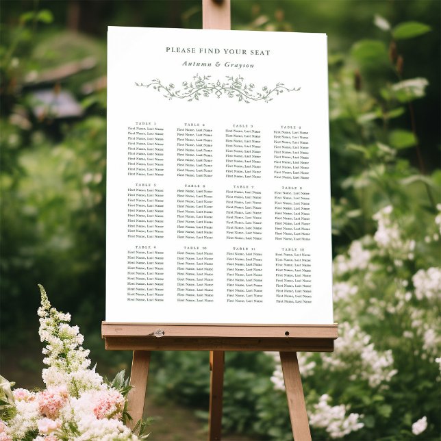 Poster Sage Green Classy Français Victorien Mariage Siège (Créateur téléchargé)