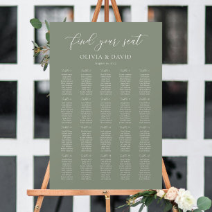 Poster Sage Green Elegant 20 table Seating Chart